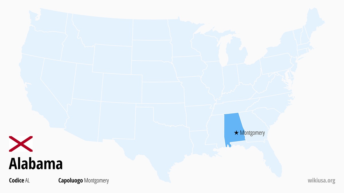 Mappa dello Stato della Alabama | Dove si trova la Alabama? | Alabama (Stati Uniti) – città, capitale e curiosità