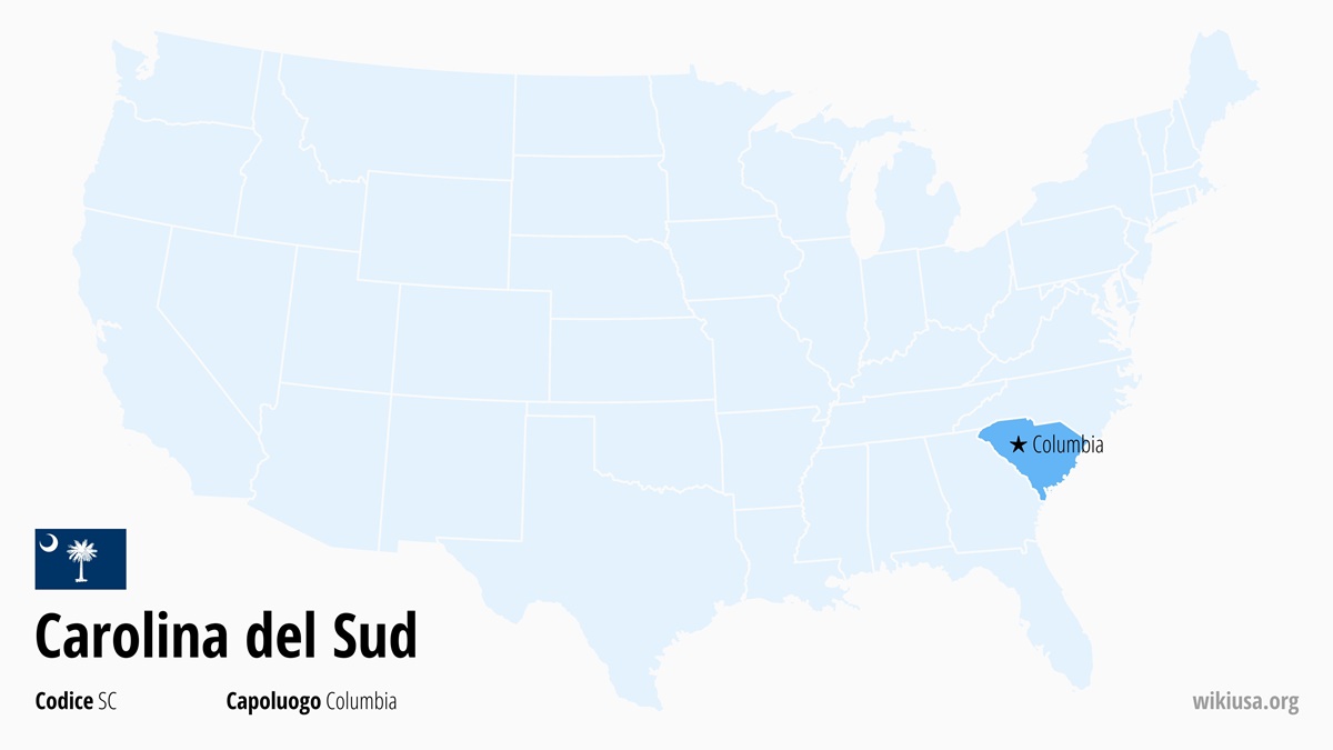 Mappa dello Stato della Carolina del Sud | Dove si trova la Carolina del Sud? | Carolina del Sud (Stati Uniti) – capitale, città, clima e curiosità