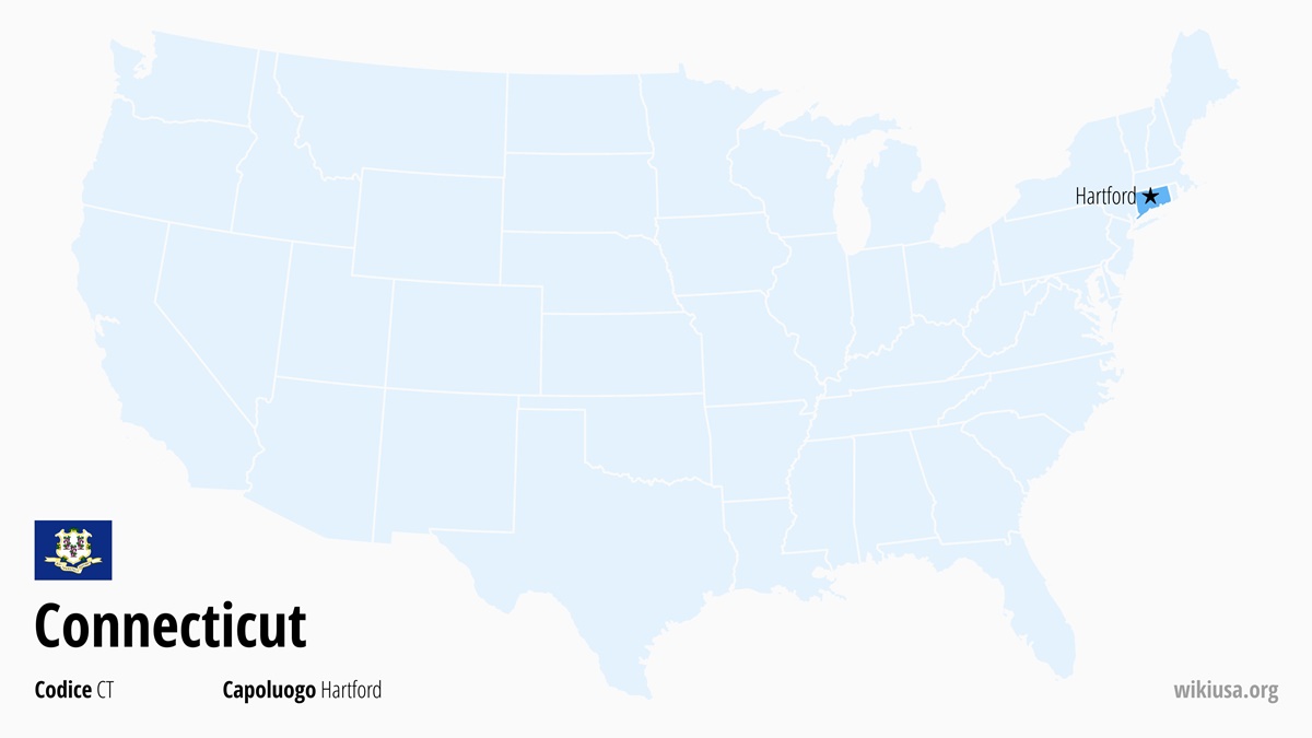 Mappa dello Stato della Connecticut | Dove si trova la Connecticut? | Connecticut (Stati Uniti) – capitale, città, clima e curiosità