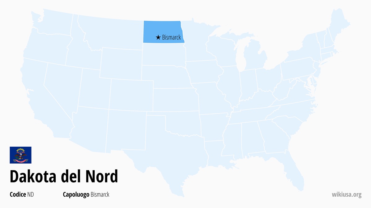 Mappa dello Stato della Dakota del Nord | Dove si trova la Dakota del Nord? | Dakota del Nord (Stati Uniti) – cartina, capitale e cosa vedere