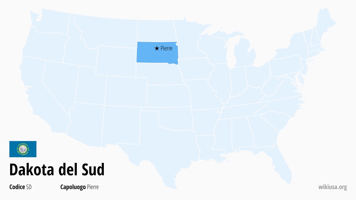 Mappa dello Stato della Dakota del Sud | Dove si trova la Dakota del Sud? | Dakota del Sud (Stati Uniti) – capitale, cosa vedere e curiosità