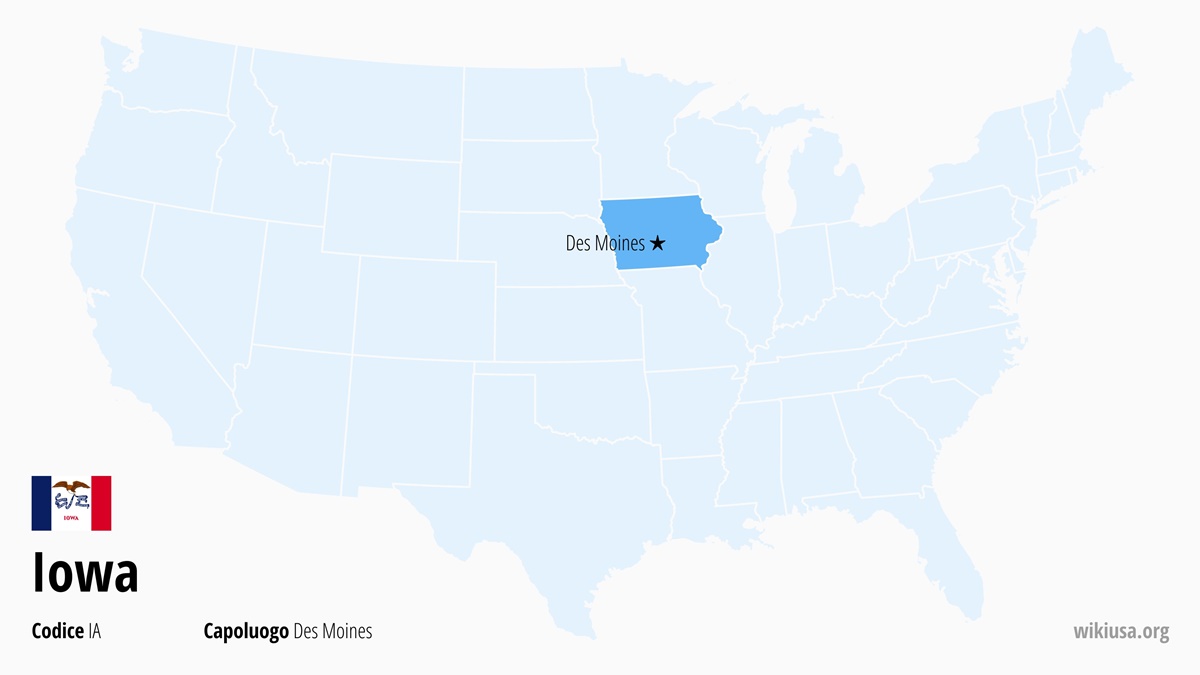 Mappa dello Stato della Iowa | Dove si trova la Iowa? | Iowa (Stati Uniti) – città, capitale, mappa e curiosità