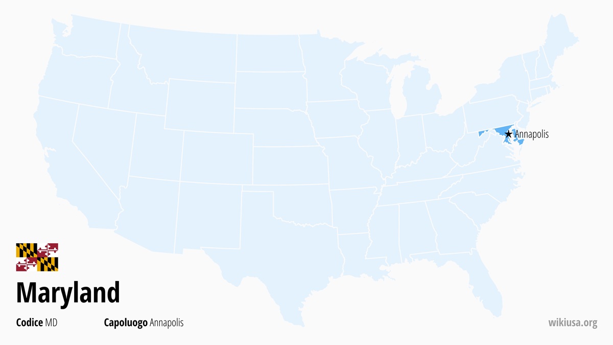 Mappa dello Stato della Maryland | Dove si trova la Maryland? | Maryland (Stati Uniti) – capitale, città, clima e curiosità