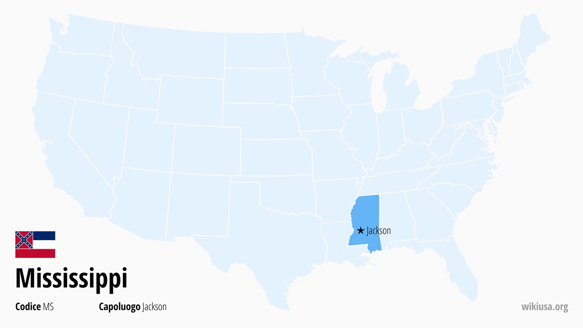 Mappa dello Stato della Mississippi | Dove si trova la Mississippi? | Mississippi (Stati Uniti) – città, capitale, cartina e curiosità