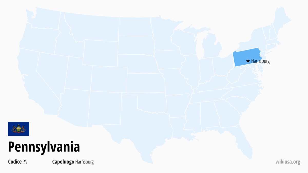 Mappa dello Stato della Pennsylvania | Dove si trova la Pennsylvania? | Pennsylvania (Stati Uniti) – cartina, città, clima e curiosità