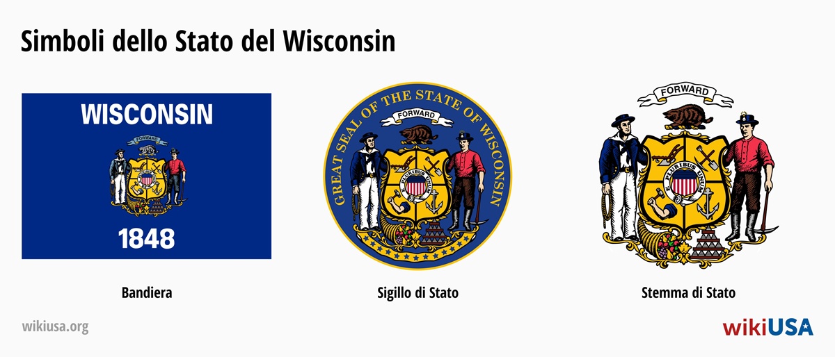 Bandiera dello Stato del Wisconsin | Il Gran Sigillo dello Stato del Wisconsin